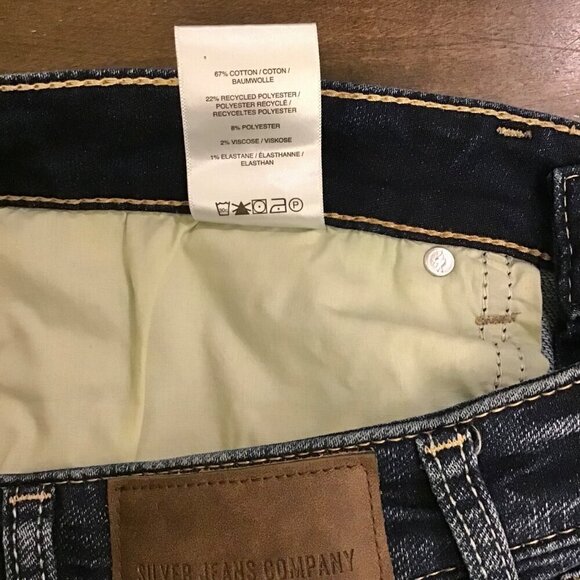 Silver Jeans 34x32 Eddie Men’s Jeans 31” Inseam Stretch Tapered Leg - Picture 8 of 9